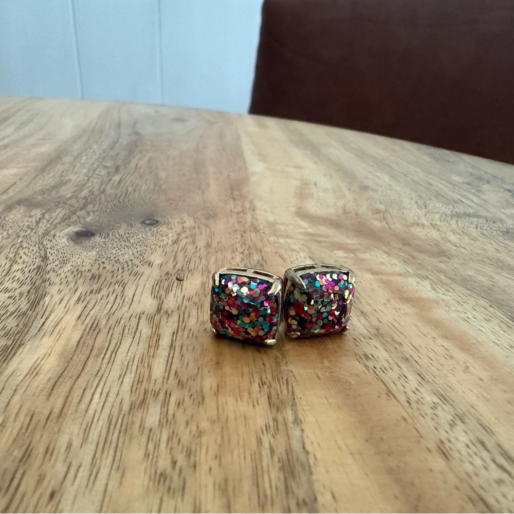Colorful Glitter Square Earrings